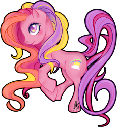 Size: 2350x2553 | Tagged: safe, artist:ladyamaltea, character:rainbow flash (g3), g3, female, g3 to g4, generation leap, solo