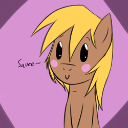 Size: 900x900 | Tagged: safe, artist:microgrid, oc, oc only, oc:honey dip, species:pegasus, species:pony, blushing, female, mare, smiling, solo, squee