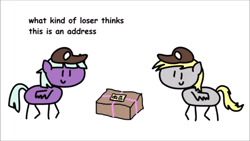 Size: 1280x720 | Tagged: safe, artist:round trip, character:appointed rounds, character:derpy hooves, episode:the break up break down, big mac doesn't know how to write postal address properly, clothing, hat, in a nutshell, mailmare hat, round trip's mlp season 8 in a nutshell