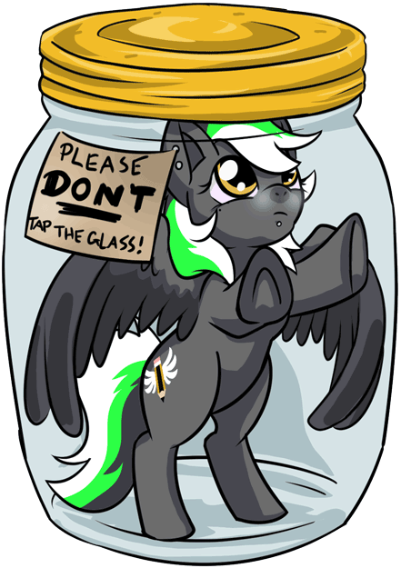 Size: 441x625 | Tagged: safe, artist:dawnallies, part of a set, oc, oc only, oc:graphite sketch, species:pegasus, species:pony, animated, don't tap the pony in the jar, glass, gray, part of a series, plastic, pony in a bottle, simple background, solo, transparent background, trapped
