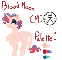 Size: 999x959 | Tagged: safe, artist:glamgoria-morose, oc, oc only, oc:princess blood moon, parent:moondancer, parent:princess luna, parents:lunadancer, species:pony, species:unicorn, gloryverse, leonine tail, magical lesbian spawn, offspring, simple background, solo, white background