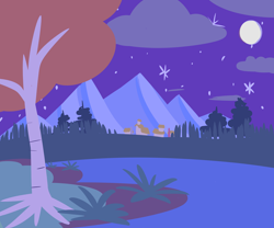 Size: 3000x2500 | Tagged: safe, artist:provolonepone, background, barely pony related, forest, full moon, moon, mountain, night, no pony, ponyville, scenery, stars, tree