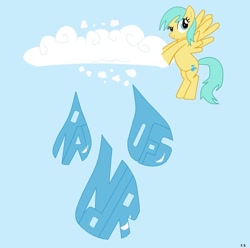 Size: 897x890 | Tagged: safe, artist:sallycars, character:sunshower raindrops, cloud, cutie mark, female, solo, typography