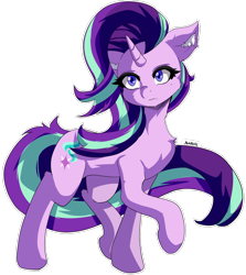 Size: 1080x1210 | Tagged: safe, artist:alesarox, character:starlight glimmer, species:pony, species:unicorn, cutie mark, female, floppy ears, lifted leg, looking at you, mare, simple background, solo, transparent background