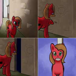 Size: 1002x1002 | Tagged: safe, artist:clorin spats, oc, oc only, oc:pun, species:earth pony, species:pony, ask pun, ask, female, gag, mare, solo, tape, tape gag