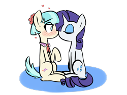 Size: 2000x1500 | Tagged: safe, artist:provolonepone, character:coco pommel, character:rarity, species:pony, ship:marshmallow coco, eyes closed, female, kissing, lesbian, mare, shipping, simple background, transparent background