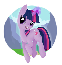 Size: 2028x2132 | Tagged: safe, artist:trefleix, character:twilight sparkle, character:twilight sparkle (unicorn), species:pony, species:unicorn, cute, female, head turn, magic, open mouth, solo, twiabetes