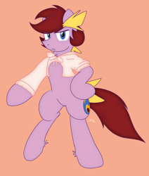 Size: 1355x1600 | Tagged: safe, artist:stec-corduroyroad, oc, oc:corduroy road, species:earth pony, species:pony, bipedal, clothing, hoodie, male, meme, open-chest hoodie, pink, solo, stallion, sweater