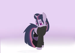 Size: 2040x1440 | Tagged: safe, artist:ideltavelocity, character:mean twilight sparkle, episode:the mean 6, g4, my little pony: friendship is magic, alternate hairstyle, clone, clothing, female, socks, solo, sweater