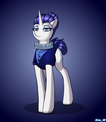 Size: 1566x1800 | Tagged: safe, artist:kirasunnight, character:rarity, species:pony, species:unicorn, alternate timeline, female, mare, night maid rarity, nightmare takeover timeline, ruff (clothing), solo