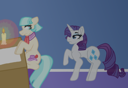 Size: 2788x1932 | Tagged: safe, artist:glamgoria-morose, character:coco pommel, character:rarity, species:earth pony, species:pony, species:unicorn, ship:marshmallow coco, breakup, crying, female, lesbian, shipping, story included