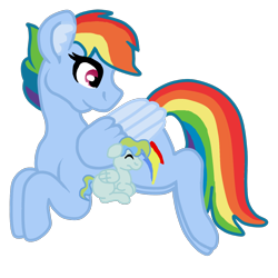 Size: 1600x1600 | Tagged: safe, artist:glamgoria-morose, character:rainbow dash, oc, oc:bubble blast, parent:cheese sandwich, parent:rainbow dash, parents:cheesedash, species:pegasus, species:pony, alternate hairstyle, female, male, mother and son, offspring