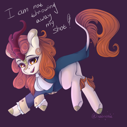 Size: 2000x2000 | Tagged: safe, artist:neonishe, character:autumn blaze, species:kirin, species:pony, episode:sounds of silence, g4, my little pony: friendship is magic, crossover, female, hamilton, solo