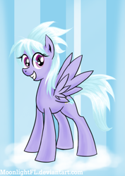 Size: 1491x2101 | Tagged: safe, artist:moonlightfl, character:cloudchaser, species:pegasus, species:pony, eye clipping through hair, female, smiling, solo