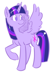 Size: 938x1277 | Tagged: safe, artist:zaphy1415926, character:twilight sparkle, character:twilight sparkle (alicorn), species:alicorn, species:pony, cutie mark, female, mare, raised hoof, simple background, smiling, solo, white background
