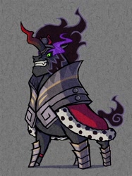 Size: 746x1000 | Tagged: safe, artist:dalapony, character:king sombra, crooked horn, gray background, male, nintendo, simple background, solo, style emulation, the legend of zelda, the legend of zelda: the wind waker