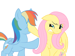 Size: 800x600 | Tagged: safe, artist:perfectpinkwater, character:fluttershy, character:rainbow dash, species:pegasus, species:pony, do not want, facehoof, female, floppy ears, mare