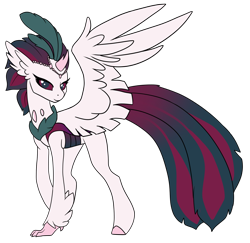 Size: 1920x1864 | Tagged: safe, artist:kxttponies, oc, oc only, parent:queen novo, parent:thorax, changeling hybrid, female, hippogriff hybrid, hybrid, interspecies offspring, offspring, simple background, solo, transparent background