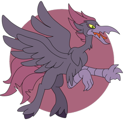 Size: 800x800 | Tagged: safe, artist:perfectpinkwater, species:classical hippogriff, species:hippogriff, classical hippogriffied, hippogriffied, male, metroid, ridley, simple background, species swap, super smash bros.