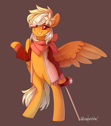 Size: 2264x2556 | Tagged: safe, artist:neonishe, oc, oc only, oc:sunshinenya, species:pegasus, species:pony, croquet mallet, eye clipping through hair, solo