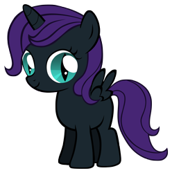 Size: 4747x4783 | Tagged: safe, artist:unfiltered-n, oc, oc only, oc:nyx, species:alicorn, species:pony, absurd resolution, alicorn oc, blank flank, eye slits, female, filly, looking at you, simple background, smiling, solo, transparent background, vector