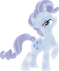 Size: 2118x2552 | Tagged: safe, artist:tourniquetmuffin, character:rarity, species:pony, species:unicorn, episode:the crystal empire, g4, my little pony: friendship is magic, alternate hairstyle, bedroom eyes, crystallized, female, mare, proud, raised hoof, simple background, smiling, solo, transparent background, vector
