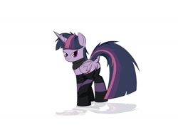 Size: 1400x1080 | Tagged: safe, artist:ideltavelocity, character:mean twilight sparkle, species:pony, butt, clothing, dock, female, plot, scarf, socks, solo