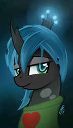 Size: 985x1714 | Tagged: safe, artist:ppdraw, character:queen chrysalis, clothing, sweater