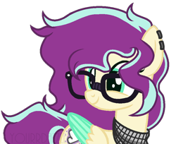 Size: 600x489 | Tagged: safe, artist:yourrdazzle, base used, oc, oc:serenity sound, species:pegasus, species:pony, female, glasses, mare, simple background, solo, transparent background, two toned wings, wings