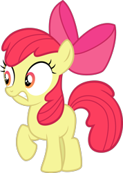 Size: 1677x2356 | Tagged: safe, artist:tourniquetmuffin, edit, editor:slayerbvc, character:apple bloom, species:earth pony, species:pony, episode:twilight time, g4, my little pony: friendship is magic, bow, cropped, female, filly, hair bow, nervous, simple background, solo, transparent background, vector, vector edit