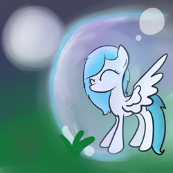 Size: 500x500 | Tagged: safe, artist:wisheslotus, oc, oc only, oc:wishes, species:pegasus, species:pony, eyes closed, female, force field, full moon, mare, moon, pegasus oc, solo, wings