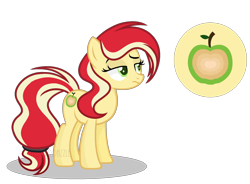 Size: 1024x753 | Tagged: safe, artist:yourrdazzle, base used, oc, oc:ginger fox, parent:applejack, parent:flam, parents:flamjack, species:earth pony, species:pony, female, mare, offspring, simple background, solo, transparent background