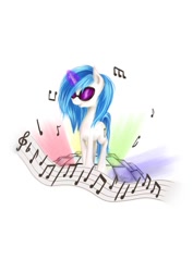 Size: 753x1062 | Tagged: safe, artist:sa-loony, character:dj pon-3, character:vinyl scratch, species:pony, female, music, music notes, notes, simple background, solo