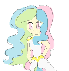 Size: 598x618 | Tagged: safe, artist:wisheslotus, character:princess celestia, species:human, clothing, female, humanized, ms paint, simple background, solo, white background