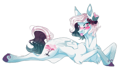 Size: 5918x3476 | Tagged: safe, artist:holoriot, oc, oc only, oc:dove storm, species:earth pony, species:pony, absurd resolution, blep, blushing, female, mare, prone, simple background, solo, tongue out, transparent background
