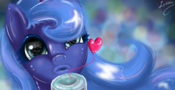 Size: 1980x1024 | Tagged: safe, artist:sa-loony, character:princess luna, species:alicorn, species:pony, air kiss, bust, duckface, female, mare, portrait, solo