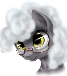Size: 839x952 | Tagged: safe, artist:sa-loony, oc, oc only, oc:alice, species:pony, cloud mane, head, simple background, solo