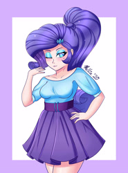 Size: 2300x3100 | Tagged: safe, artist:melliedraws, character:rarity, species:human, beauty mark, female, humanized, signature, solo
