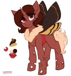 Size: 1883x2024 | Tagged: safe, artist:earthpone, oc, oc only, oc:red flux, species:changeling, species:mothpony, species:pony, hybrid, moth, original species, red changeling