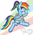 Size: 1094x1158 | Tagged: safe, alternate version, artist:sallycars, character:rainbow dash, species:pegasus, species:pony, g4, abstract background, clothing, cute, dashabetes, digital art, female, hoodie, looking at you, mare, ms paint, ponytail, rainbow dash day, solo
