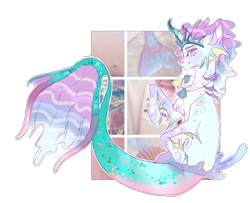Size: 6387x5174 | Tagged: safe, artist:holoriot, oc, absurd resolution, crown, custom, fish tail, irl, jewelry, male, merpony, photo, regalia, seashell, seashell necklace, smiling, solo, toy