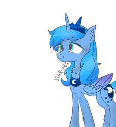 Size: 2627x2886 | Tagged: safe, artist:memengla, artist:star studded, character:princess luna, species:alicorn, species:pony, female, mare, s1 luna, simple background, smiling, solo, white background