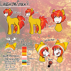 Size: 2000x2000 | Tagged: safe, artist:poofindi, oc, oc only, oc:laughing stock, species:earth pony, species:pony, reference sheet