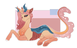 Size: 2851x1785 | Tagged: safe, artist:holoriot, oc, oc only, oc:amber, parent:pharynx, parent:sunset shimmer, species:changepony, female, high res, hybrid, interspecies offspring, offspring, parents:shimmynx, prone, simple background, solo, transparent background