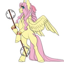 Size: 1024x1024 | Tagged: safe, artist:snowberry, character:fluttershy, species:pegasus, species:pony, alternate hairstyle, bipedal, crossover, female, final fantasy, final fantasy vii, hoof hold, mare, ponified, sketch, standing