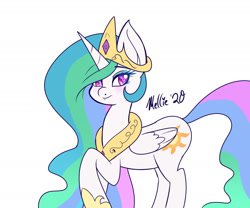 Size: 1800x1500 | Tagged: safe, artist:melliedraws, character:princess celestia, species:alicorn, species:pony, crown, cute, cutelestia, female, heart eyes, jewelry, mare, regalia, simple background, solo, white background, wingding eyes