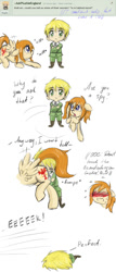 Size: 600x1400 | Tagged: safe, artist:askponybrandenburg, species:human, species:pegasus, species:pony, ask, boots, brandenburg, clothing, comic, crossed arms, dialogue, female, male, mare, ponified, shoes, sniffing, suspicious