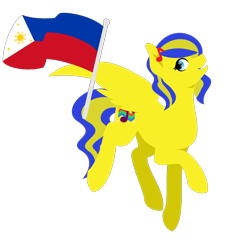 Size: 2208x2392 | Tagged: safe, artist:ponyrailartist, oc, oc only, oc:swivel starsong, species:pegasus, species:pony, flag, philippines, simple background, solo, transparent background