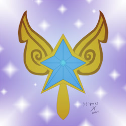 Size: 1107x1107 | Tagged: safe, artist:gogglesparks, character:trixie, cutie mark, element of harmony, item, jewelry, lunar element of harmony, mystery of the evershy, necklace, starry background, stars