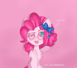 Size: 1228x1080 | Tagged: safe, artist:memengla, character:pinkie pie, species:earth pony, species:pony, g4, my little pony: equestria girls, my little pony:equestria girls, spoiler:eqg series (season 2), female, glasses, mare, solo